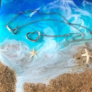 TIFFANY & Co. Open heart Necklace Silver 925 Pre owned